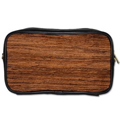 Brown Wooden Texture Toiletries Bag (one Side) by nateshop