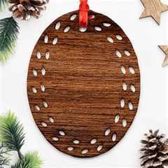 Brown Wooden Texture Oval Filigree Ornament (two Sides) by nateshop