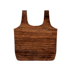 Brown Wooden Texture Full Print Recycle Bag (S)