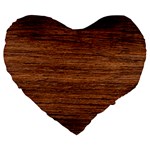 Brown Wooden Texture Large 19  Premium Flano Heart Shape Cushions Front