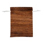 Brown Wooden Texture Lightweight Drawstring Pouch (M) Front