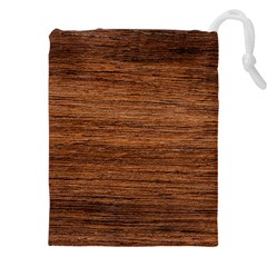 Brown Wooden Texture Drawstring Pouch (4xl)