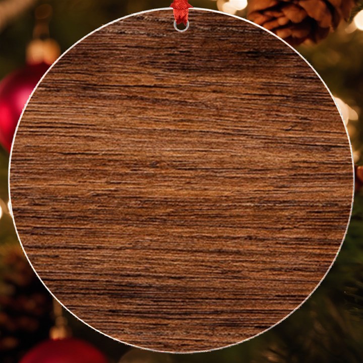 Brown Wooden Texture UV Print Acrylic Ornament Round