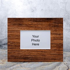 Brown Wooden Texture White Tabletop Photo Frame 4 x6  by nateshop