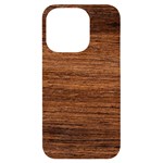 Brown Wooden Texture iPhone 14 Pro Black UV Print Case Front