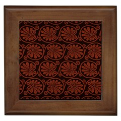 Brown Floral Pattern Floral Greek Ornaments Framed Tile by nateshop