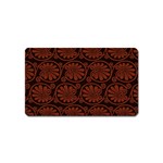 Brown Floral Pattern Floral Greek Ornaments Magnet (Name Card) Front