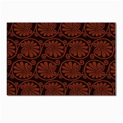 Brown Floral Pattern Floral Greek Ornaments Postcards 5  X 7  (pkg Of 10) by nateshop