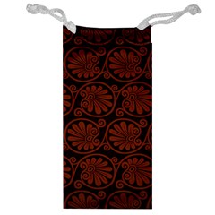 Brown Floral Pattern Floral Greek Ornaments Jewelry Bag