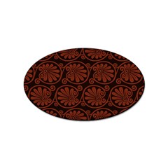 Brown Floral Pattern Floral Greek Ornaments Sticker Oval (100 Pack) by nateshop