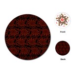 Brown Floral Pattern Floral Greek Ornaments Playing Cards Single Design (Round) Front