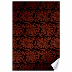 Brown Floral Pattern Floral Greek Ornaments Canvas 12  X 18  by nateshop