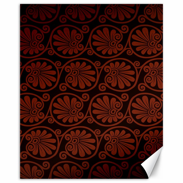 Brown Floral Pattern Floral Greek Ornaments Canvas 16  x 20 