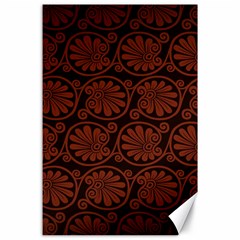 Brown Floral Pattern Floral Greek Ornaments Canvas 24  X 36  by nateshop