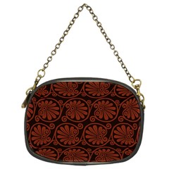 Brown Floral Pattern Floral Greek Ornaments Chain Purse (two Sides)