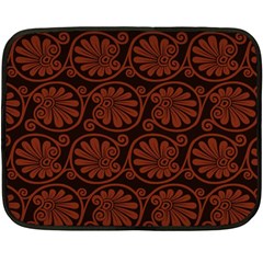 Brown Floral Pattern Floral Greek Ornaments Fleece Blanket (mini) by nateshop