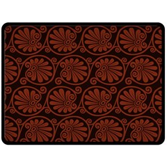 Brown Floral Pattern Floral Greek Ornaments Fleece Blanket (large) by nateshop