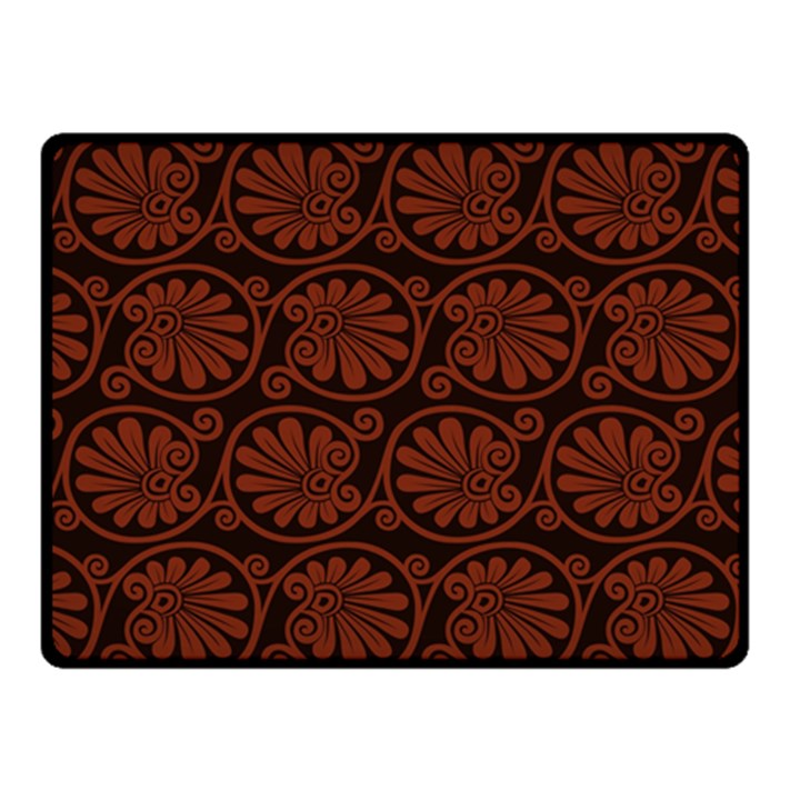 Brown Floral Pattern Floral Greek Ornaments Two Sides Fleece Blanket (Small)