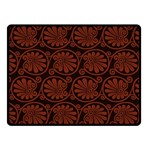 Brown Floral Pattern Floral Greek Ornaments Two Sides Fleece Blanket (Small) 45 x34  Blanket Back