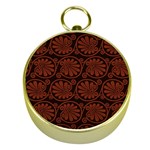 Brown Floral Pattern Floral Greek Ornaments Gold Compasses Front