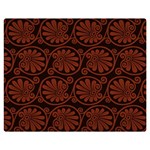 Brown Floral Pattern Floral Greek Ornaments Two Sides Premium Plush Fleece Blanket (Medium) 60 x50  Blanket Front