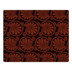 Brown Floral Pattern Floral Greek Ornaments Two Sides Premium Plush Fleece Blanket (large)