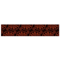 Brown Floral Pattern Floral Greek Ornaments Small Premium Plush Fleece Scarf by nateshop