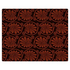 Brown Floral Pattern Floral Greek Ornaments Two Sides Premium Plush Fleece Blanket (medium) by nateshop