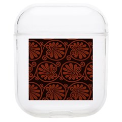 Brown Floral Pattern Floral Greek Ornaments Soft Tpu Airpods 1/2 Case by nateshop