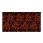 Brown Floral Pattern Floral Greek Ornaments Satin Wrap 35  x 70  Front