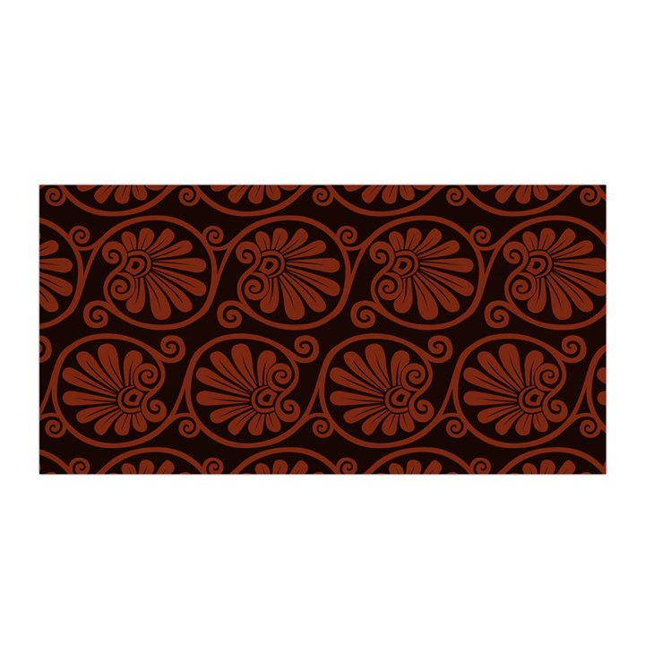 Brown Floral Pattern Floral Greek Ornaments Satin Wrap 35  x 70 