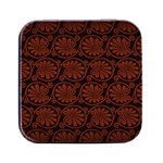 Brown Floral Pattern Floral Greek Ornaments Square Metal Box (Black) Front