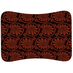 Brown Floral Pattern Floral Greek Ornaments Velour Seat Head Rest Cushion