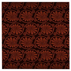 Brown Floral Pattern Floral Greek Ornaments Wooden Puzzle Square by nateshop