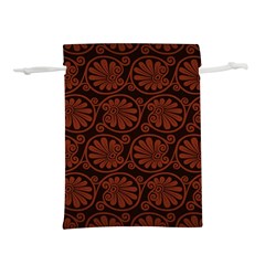 Brown Floral Pattern Floral Greek Ornaments Lightweight Drawstring Pouch (l) by nateshop