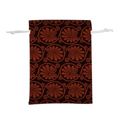 Brown Floral Pattern Floral Greek Ornaments Lightweight Drawstring Pouch (s) by nateshop