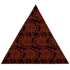 Brown Floral Pattern Floral Greek Ornaments Wooden Puzzle Triangle