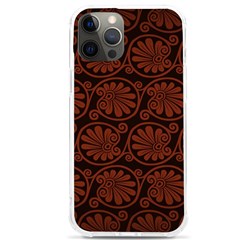 Brown Floral Pattern Floral Greek Ornaments Iphone 12 Pro Max Tpu Uv Print Case by nateshop