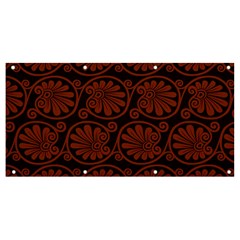 Brown Floral Pattern Floral Greek Ornaments Banner And Sign 8  X 4  by nateshop