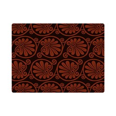 Brown Floral Pattern Floral Greek Ornaments Premium Plush Fleece Blanket (mini) by nateshop