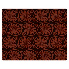 Brown Floral Pattern Floral Greek Ornaments Premium Plush Fleece Blanket (medium) by nateshop