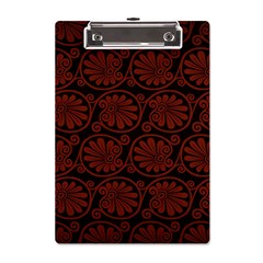 Brown Floral Pattern Floral Greek Ornaments A5 Acrylic Clipboard by nateshop