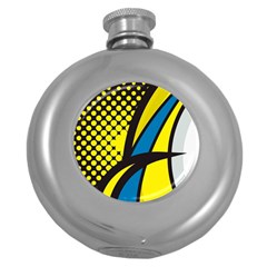 Colorful Abstract Background Art Round Hip Flask (5 Oz) by nateshop