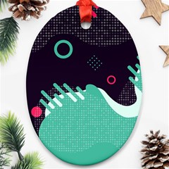 Colorful Background, Material Design, Geometric Shapes Ornament (oval) by nateshop