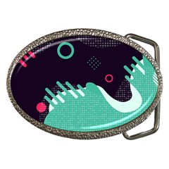 Colorful Background, Material Design, Geometric Shapes Belt Buckles