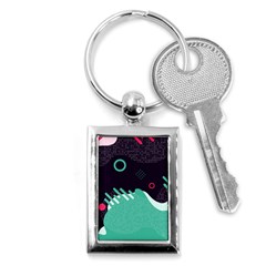 Colorful Background, Material Design, Geometric Shapes Key Chain (rectangle) by nateshop