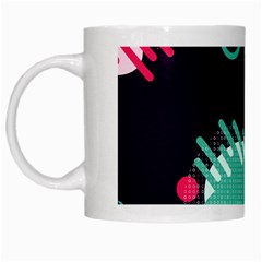 Colorful Background, Material Design, Geometric Shapes White Mug by nateshop