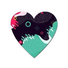 Colorful Background, Material Design, Geometric Shapes Heart Magnet by nateshop