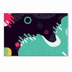 Colorful Background, Material Design, Geometric Shapes Postcard 4 x 6  (pkg Of 10) by nateshop