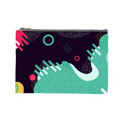 Colorful Background, Material Design, Geometric Shapes Cosmetic Bag (large) by nateshop